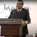 Senator Kamran Michael sharing his view on PPI's Annual Christmas Dinner
