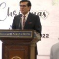 MNA Qadir Khan, sharing his views at PPI's Annual Christmas Dinner